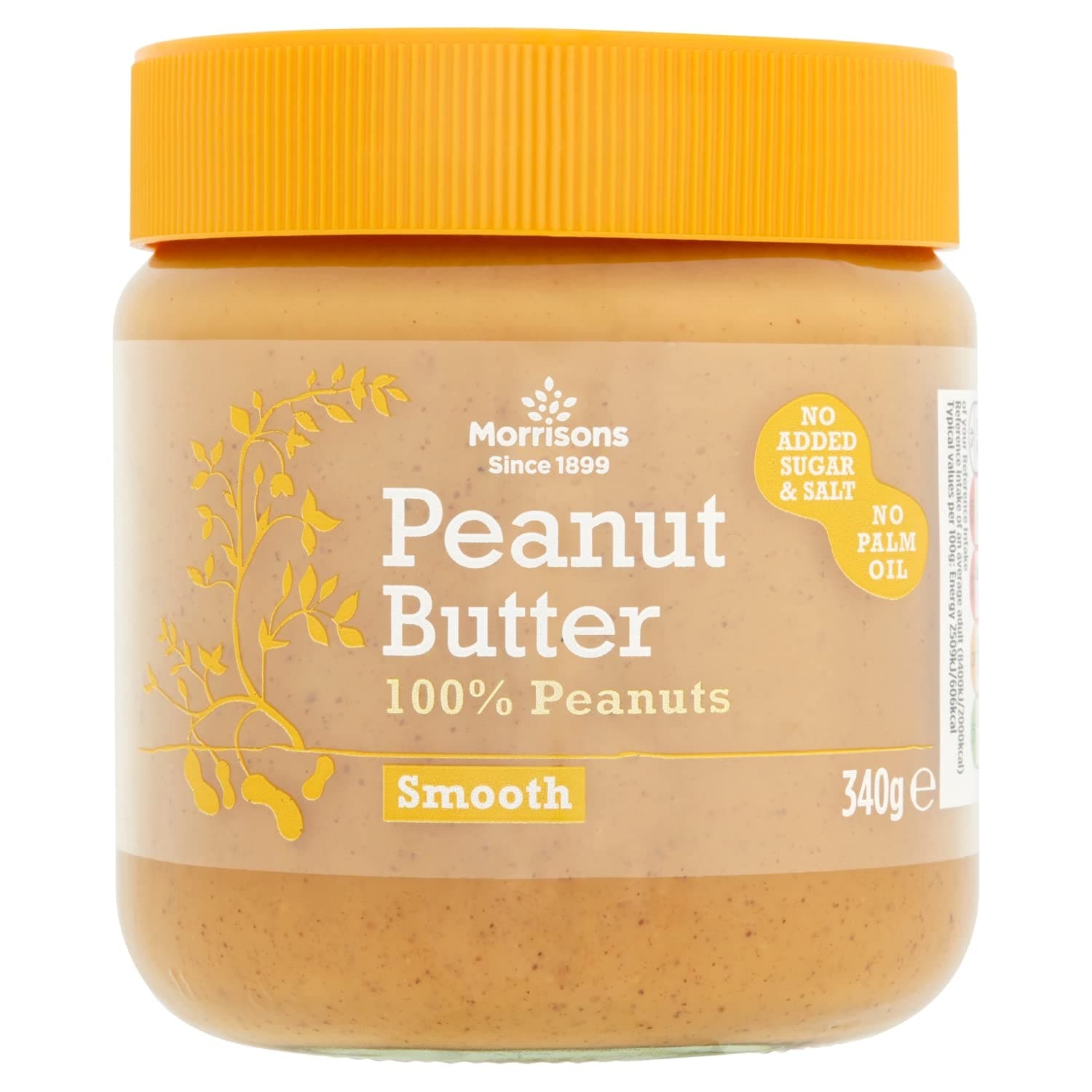 Morrisons Peanut Butter 100% Peanuts Smooth 340g