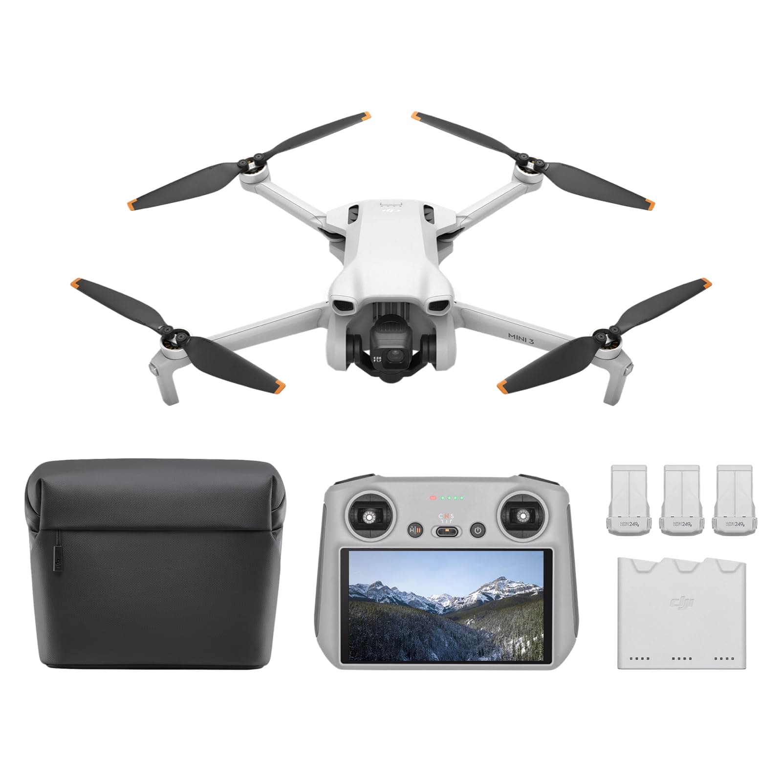 Mini 3 Fly More Combo (DJI RC), Drones with Camera for Adults 4K, 3 Batteries for 114-min Flight Time, Vertical Shooting, 32800ft (10km) Video Transmission, Lightweight Mini Drone for Beginners