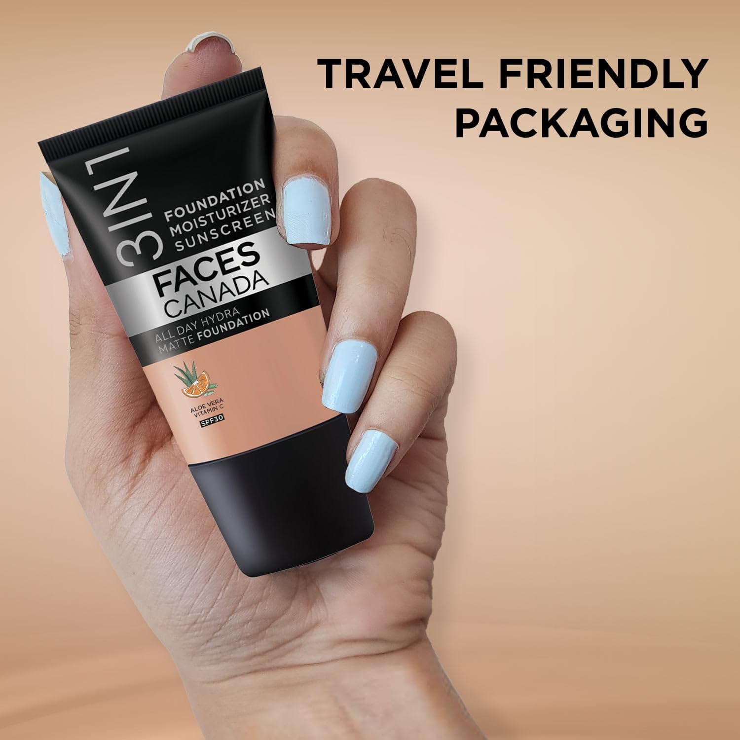 FACESCANADA Waterproof Fix & Finish Kit | Makeup Fixer (50Ml) + Warm Sand All Day Hydra Matte Mini Foundation (15Ml) | Makeup Kit For Women (Combo Pack Of 2)