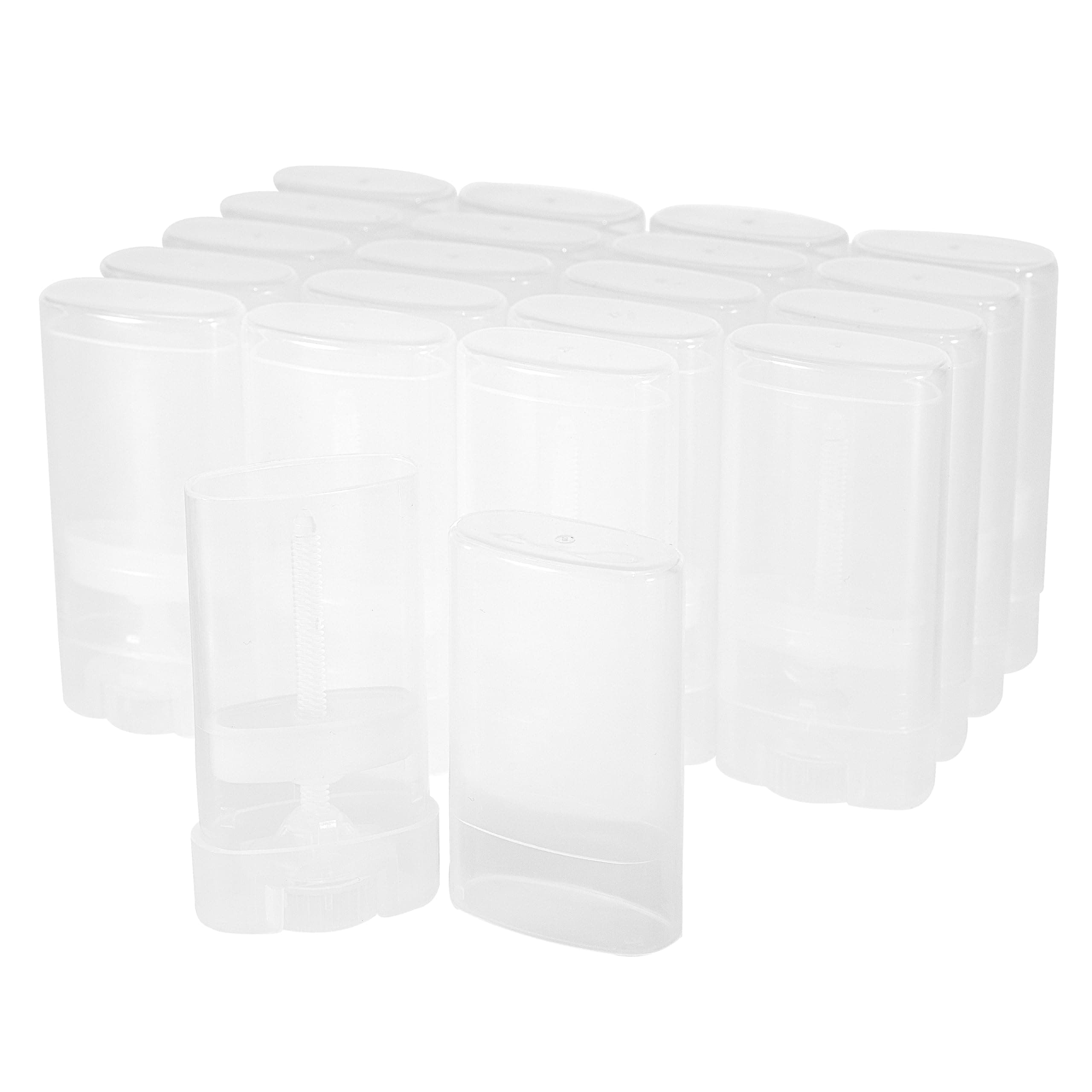 Empty Oval Deodorant Lip Lipstick Balm Tubes Containers Plastic 20PCS 15ML Transparent (15ml, Transparent)