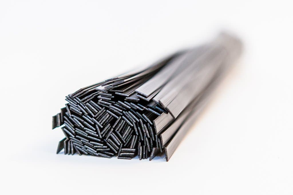 Plastic Welding Rods Starter Mix ABS, PP, PP/EPDM, 8mm flat shape, black, pack of 30 pieces