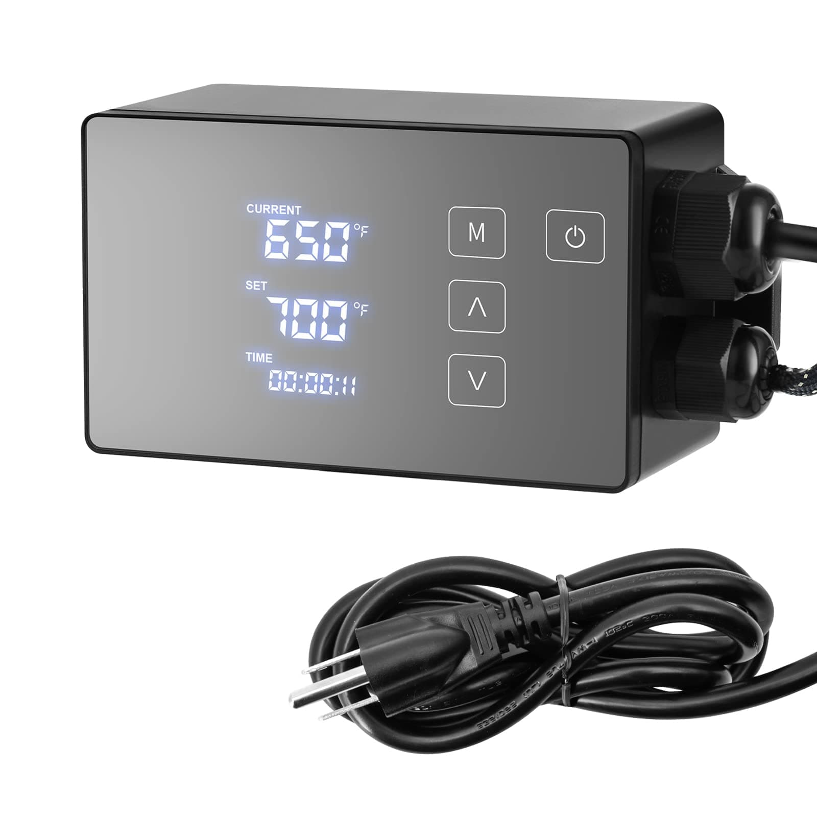Digital Temperature Controller with Accessories, Black, 110V, Easy to Use