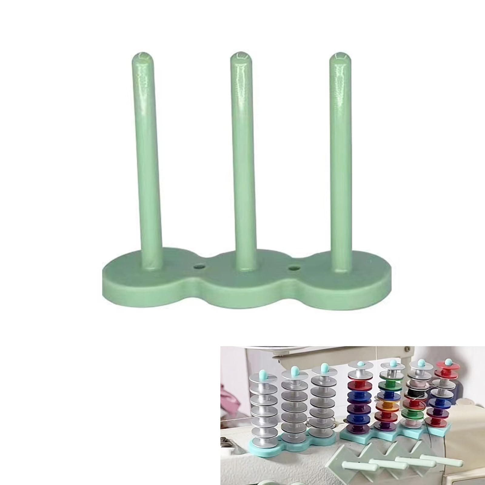 BOYYOEE Magnetic Bobbin Holder – Green Thread and Bobbin Organizer for Machine Sewing Magnetic Adsorption Bobbin Organizer 3 Storage, sxjgreen3