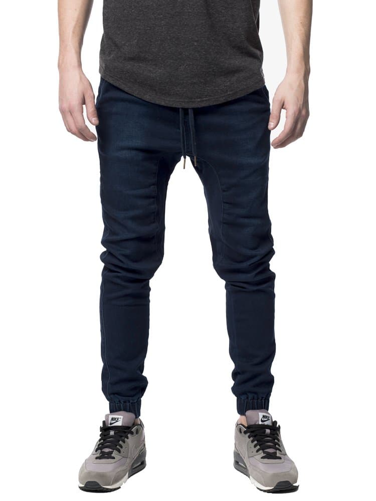 Knit Denim Jeans Jogger Dark Blue