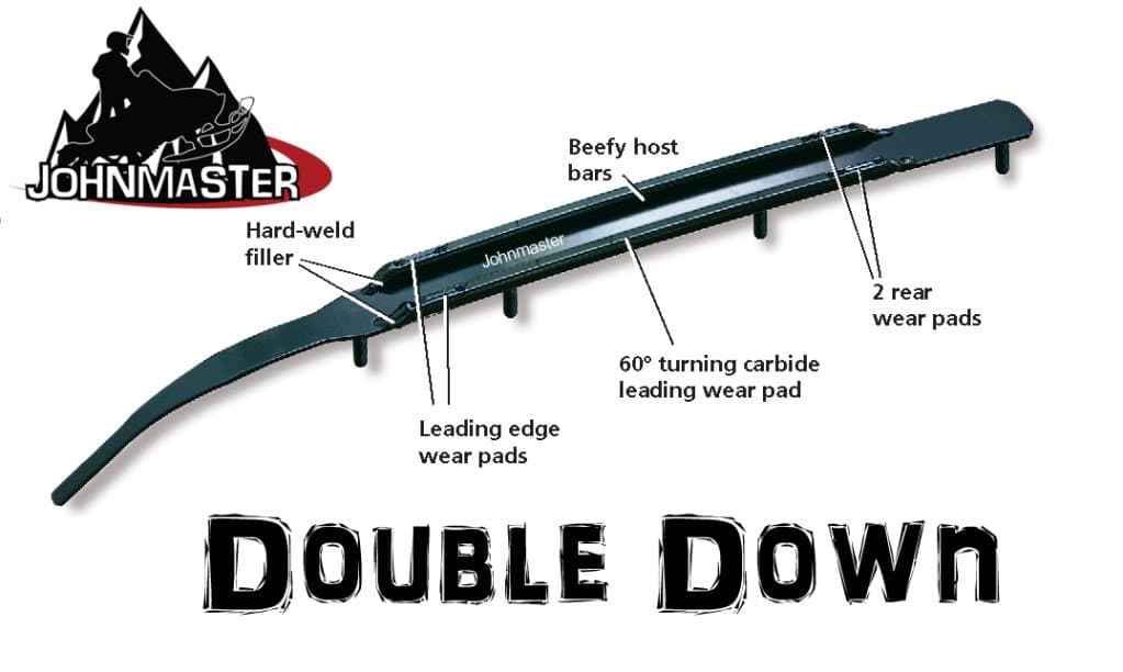 4" Double Down Snowmobile Ski Carbides (Pair)- C&A Pro/Slydog/Curve [RD8904]
