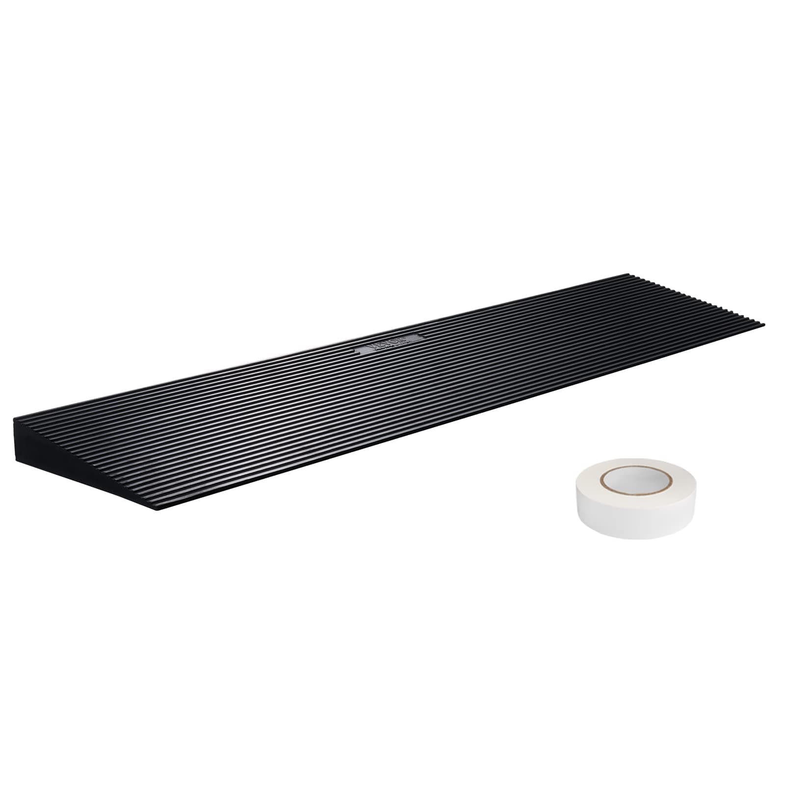 1.2" Rise Cuttable Threshold Ramp for Sweeping Robot, 35.4" Wide Natural Rubber Wheelchair Ramp, Non-Slip Solid Rubber Ramp with Double-Sided Tape for Doorways, Driveways, Bathroom, Smooth Tile