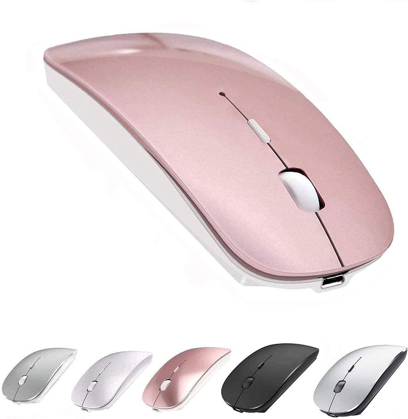 Bluetooth Mouse,Rechargeable Wireless Mouse for MacBook Pro/MacBook Air,Bluetooth Wireless Mouse for Laptop/PC/Mac/iPad pro/Computer (Rose gold)