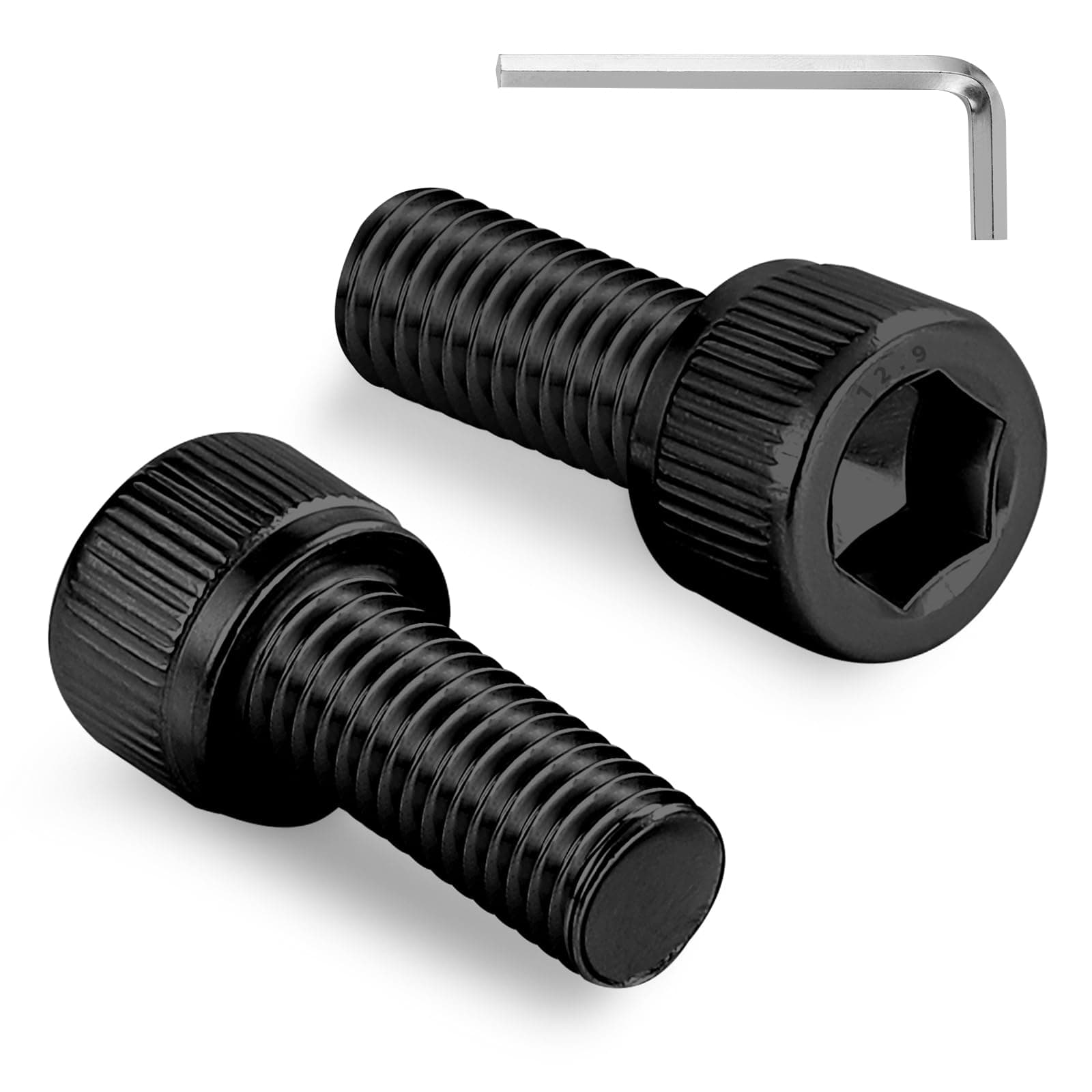 120pcs M3 x 6mm Hex Socket Head Cap Screws Bolts, 12.9 Grade Alloy Steel, Black Oxide Finish, Allen Socket Drive, Full Threads,with Hex Spanner