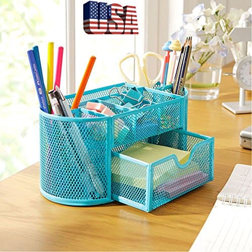 Organizer Caddy Mesh Desktop Storage Designed All-in-one Space Saving Is The Perfect Companion For Students