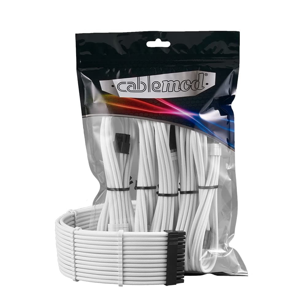Pro ModMesh Sleeved 12VHPWR StealthSense Cable Extension Kit (White, 16-pin to Triple 8-pin)