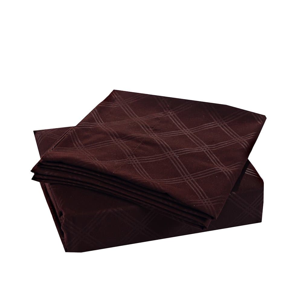 Honeymoon 4PC Bed Sheet Set, King Sheet, Chocolate Bedding Set, deep Pocket, Super Soft Embossed Pattern, HM004SQU08501K-CHO