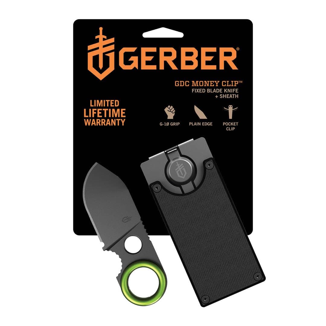 Gerber GDC Money Clip Knife, Built-in Fixed Blade