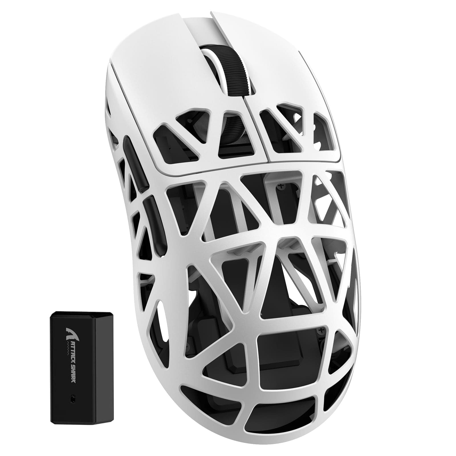 x Attack Shark R2 Wireless Gaming Mouse, Superlight Magnesium Alloy, PAW3950 42000 DPI Optical Sensor, 8000Hz Polling Rate, 2.4G/BT/Wired Programmable Mice for Win Mac Gamer (White)