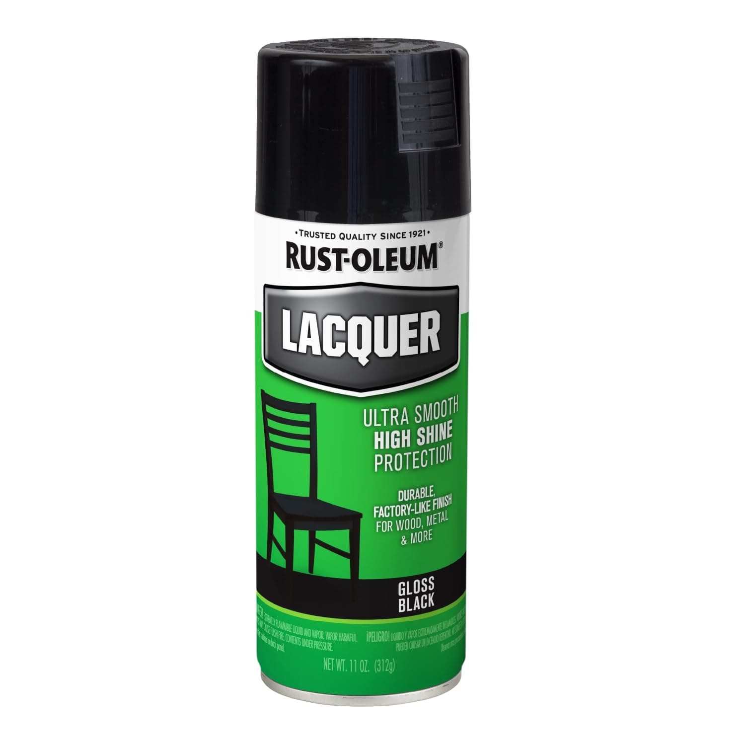 Rust-Oleum 1905830 Lacquer Spray Paint, 11 oz, Gloss Black