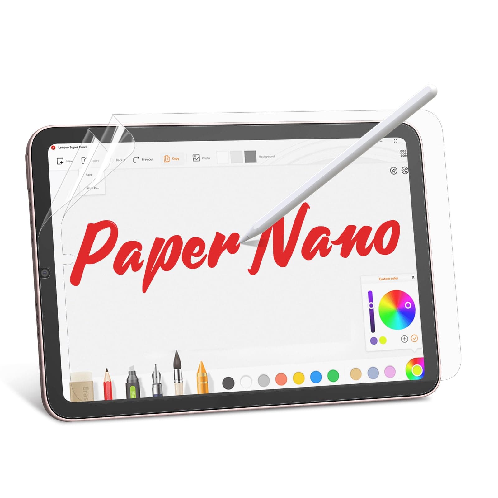 (2 PACK) Paperfeel Screen protector for iPad Mini 7 2024(A17 Pro) & iPad Mini 6 2021(8.3 inch), Matte PET film for Drawing, Anti-Glare Paperfeel, Designed for Apple Pencil drawing/writing