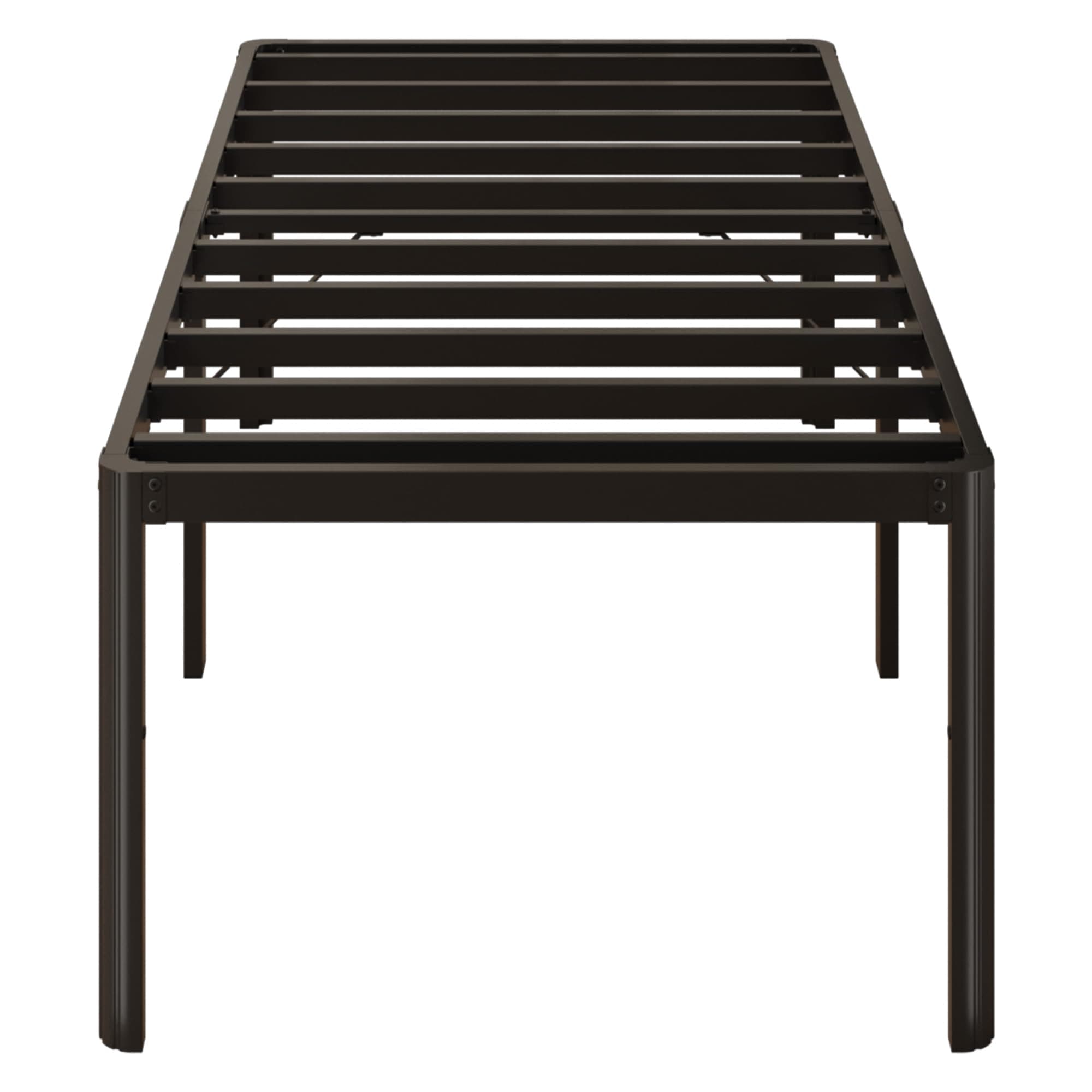 24 Inch High Twin Bed Frames with Rounded Corner Legs, Heavy Duty Metal Twin Size Platform Bed Frame No Box Spring Needed, Easy Assembly, Noise Free, Black