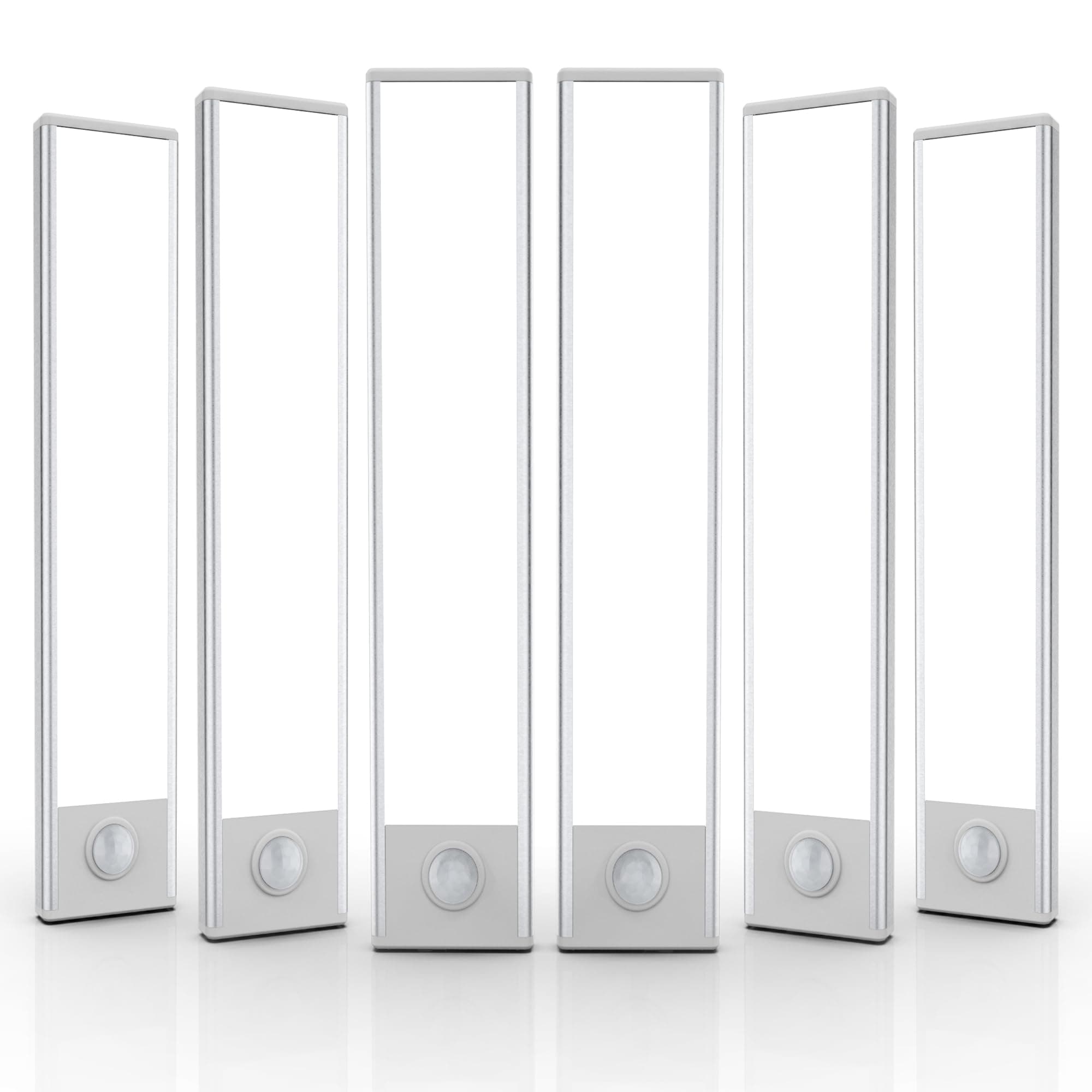 6 Pack Under Cabinet Lighting Wireless, 32 LED Rechargeable Battery Motion Sensor Light Indoor, Stick On Magnetic Closet Lights, Under Counter Lights for Kitchen, Stairs, White 8 in