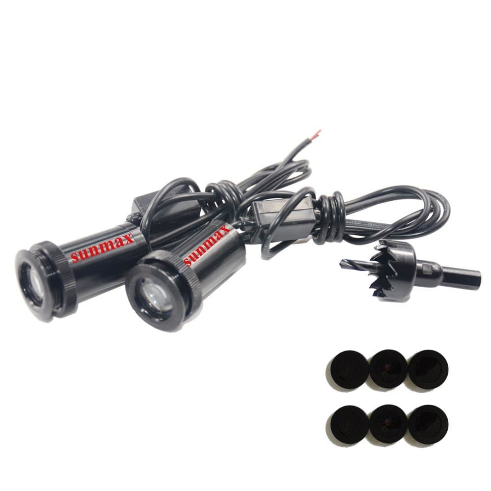 2x Custom-made Cool Wolf Car door step led laser projector projection courtesy welcome logo shadow ghost light lamp