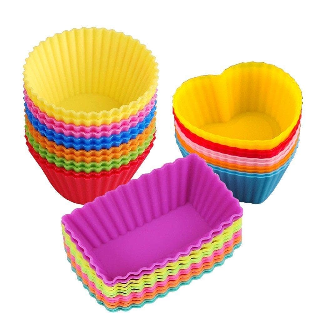 Silicone Baking Cups Muffin Cups Liners Molds Sets in Storage Container-28 Pack