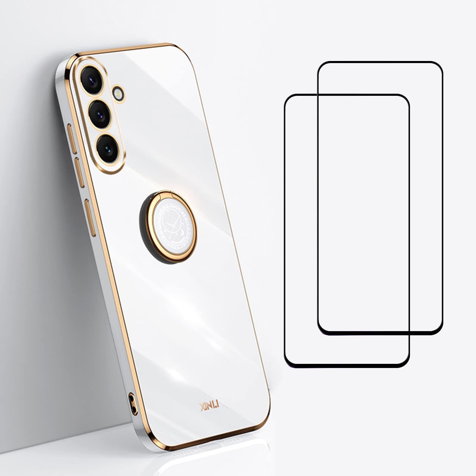 Case for Samsung Galaxy A54 5G Case Cover + Screen Protector (2 Pieces)_White