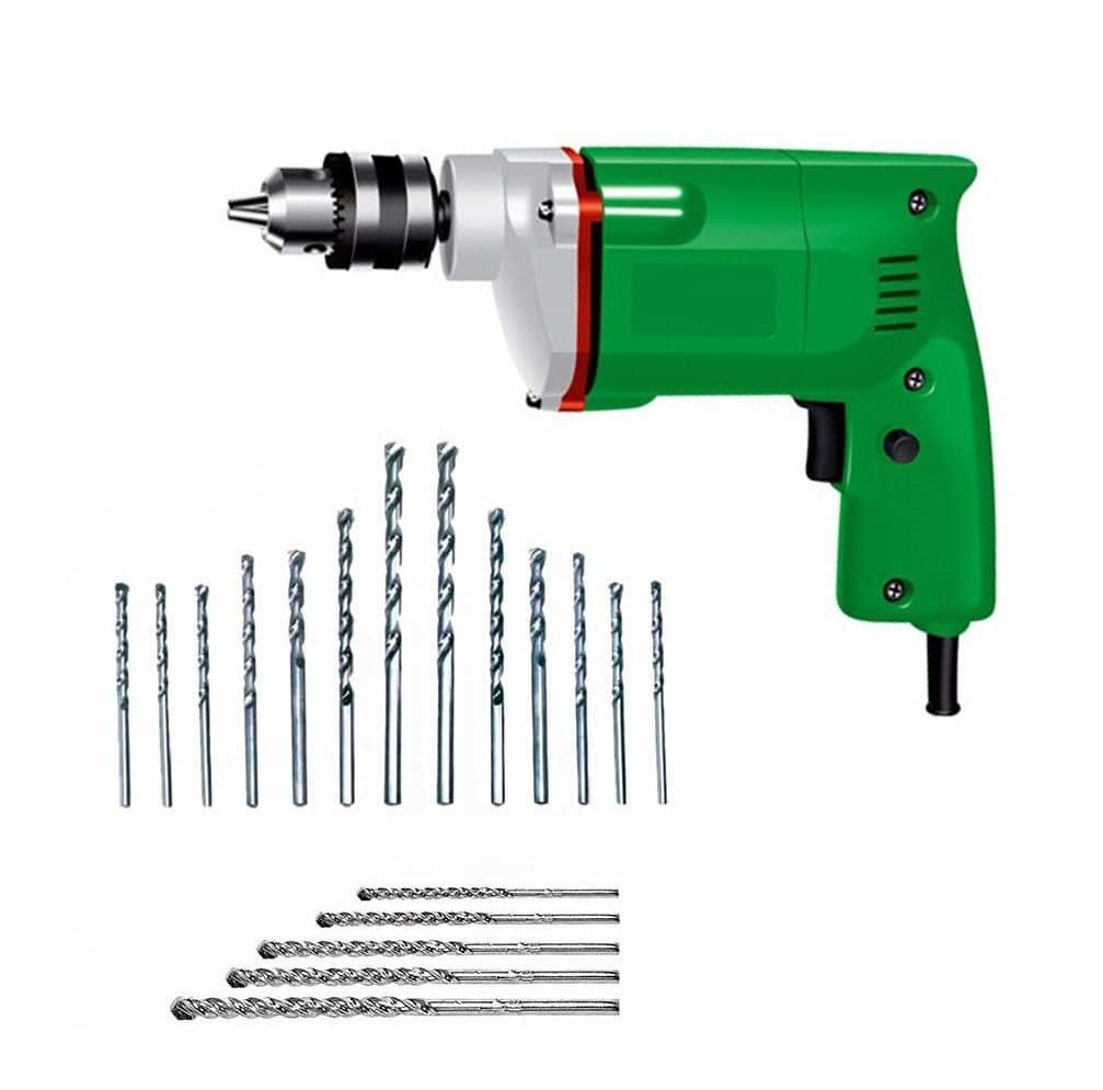 ELECTRIC DRILL MACHINE 10MM +13 PCS HEAVY DUTY FOR HOME USE AND DRILLING WALL