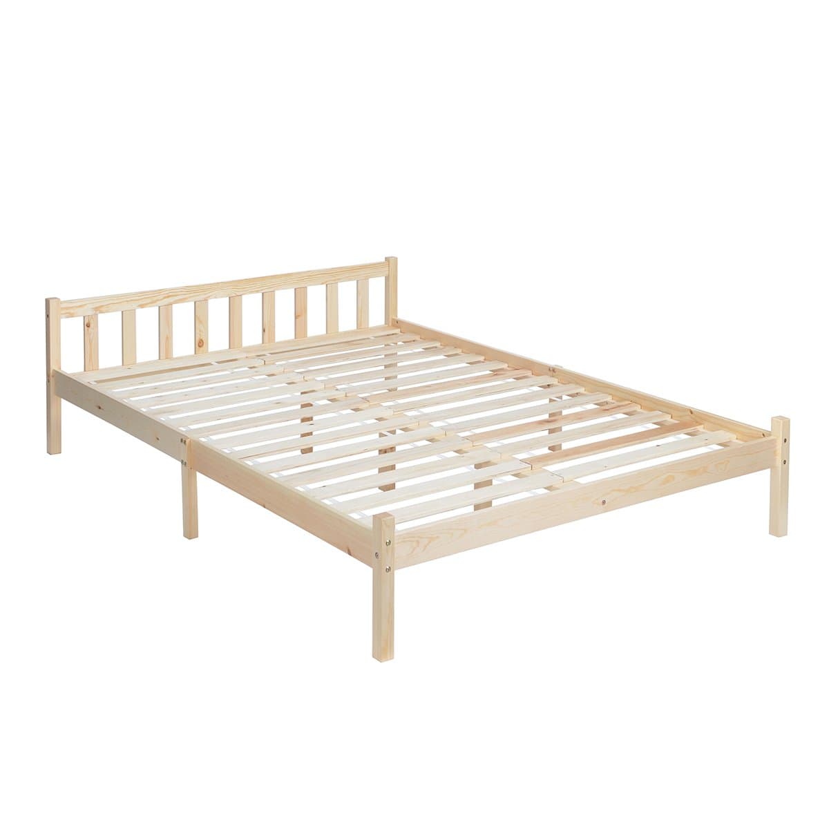 Lillyarn Double Bed Frame 4ft 6 Wooden Bed Base Pine