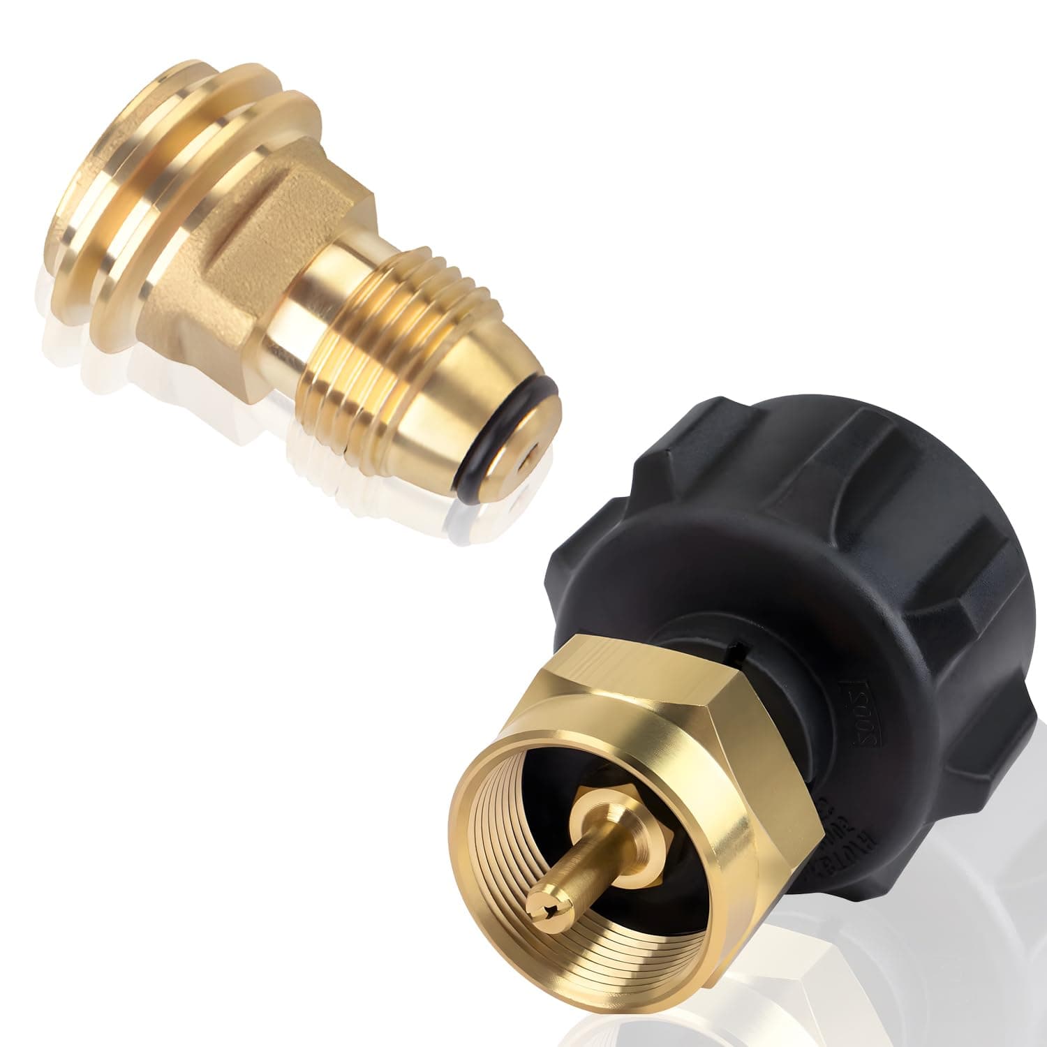 2 pcs Propane Refill Adapter, 1lb Propane Tank Refill Adapter and Converter Adapter for QCC1 / Type1 Propane Cylinder and 1lb Throwaway Disposable Bottle - Solid Brass