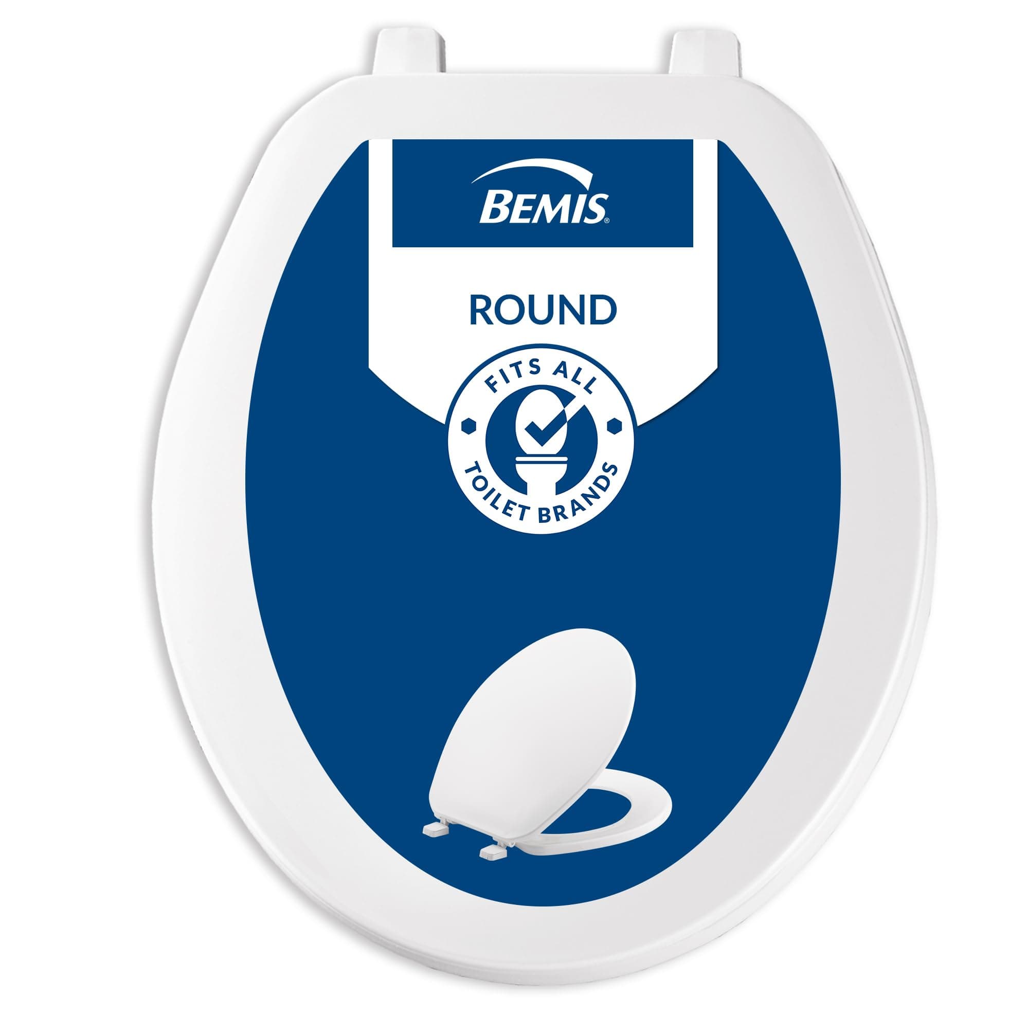 Bemis 70 Durable Plastic Toilet Seat, Round, White
