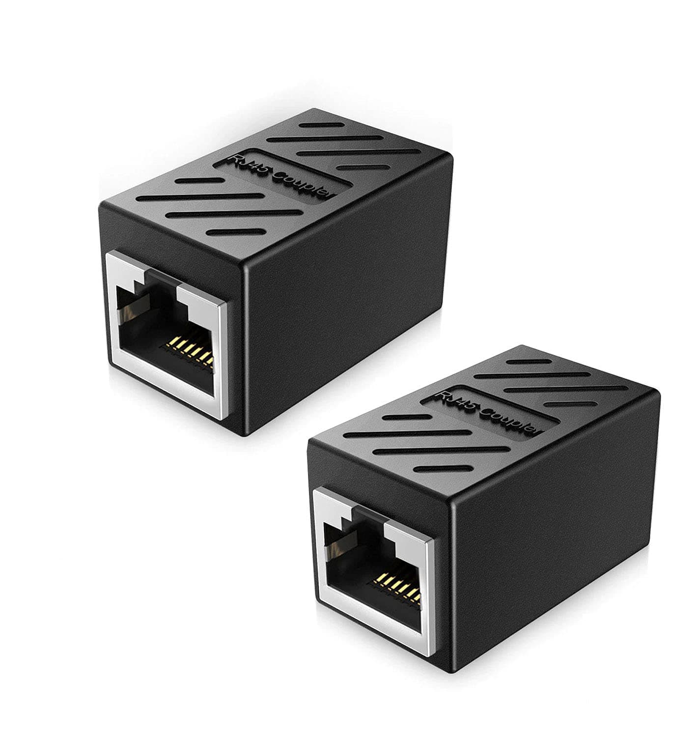 RJ45 Coupler, Ethernet Cable Connector, RJ45 Connector, LAN cable Adapter, Powerline Network Adapter, Ethernet Female to Female Joiner, WiFi Extender link USB Socket Switch for speed internet (2 Pack)