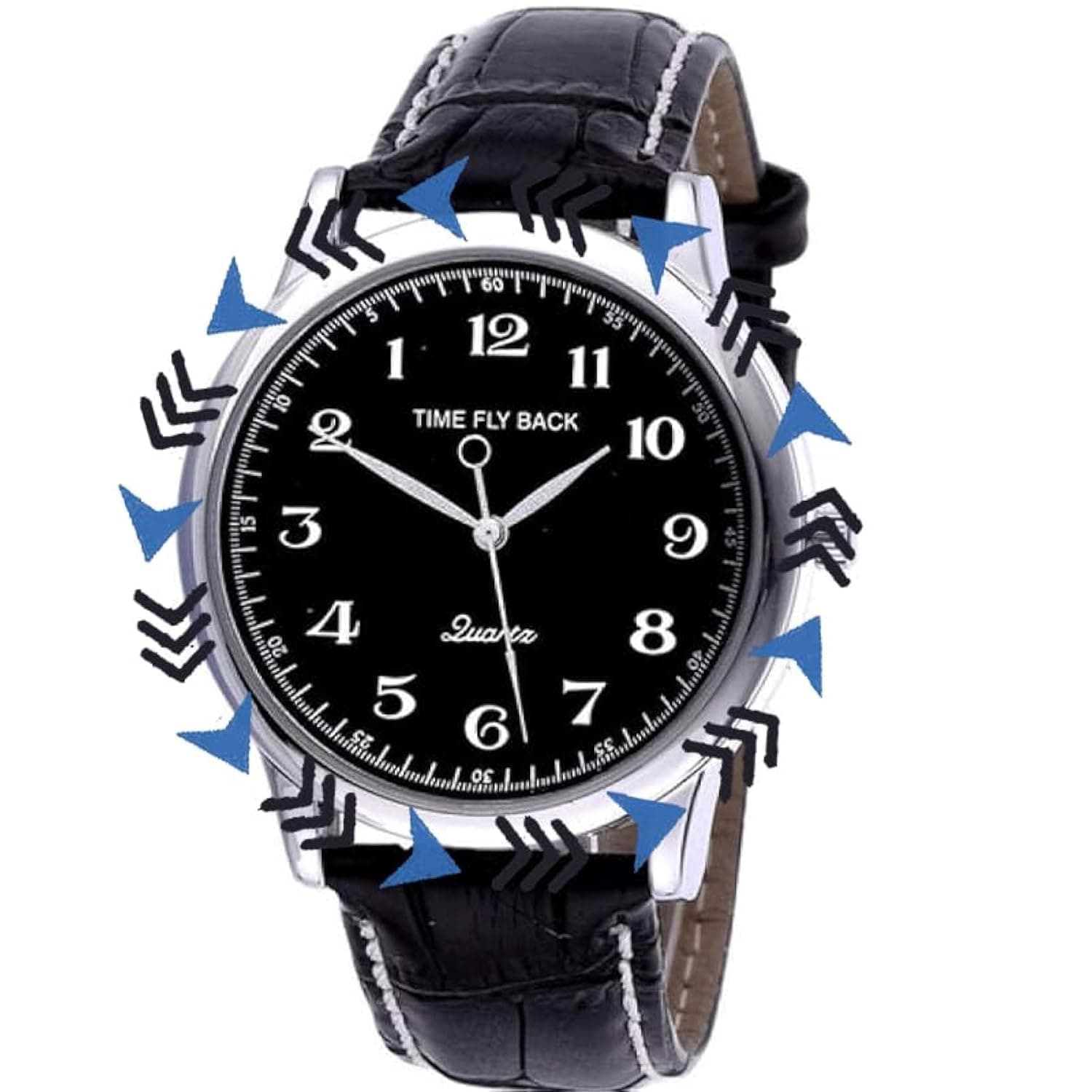 CXML&DASHE Anticlockwise Watch - Reverse Hands & Inverted Numbers/Backwards Q...