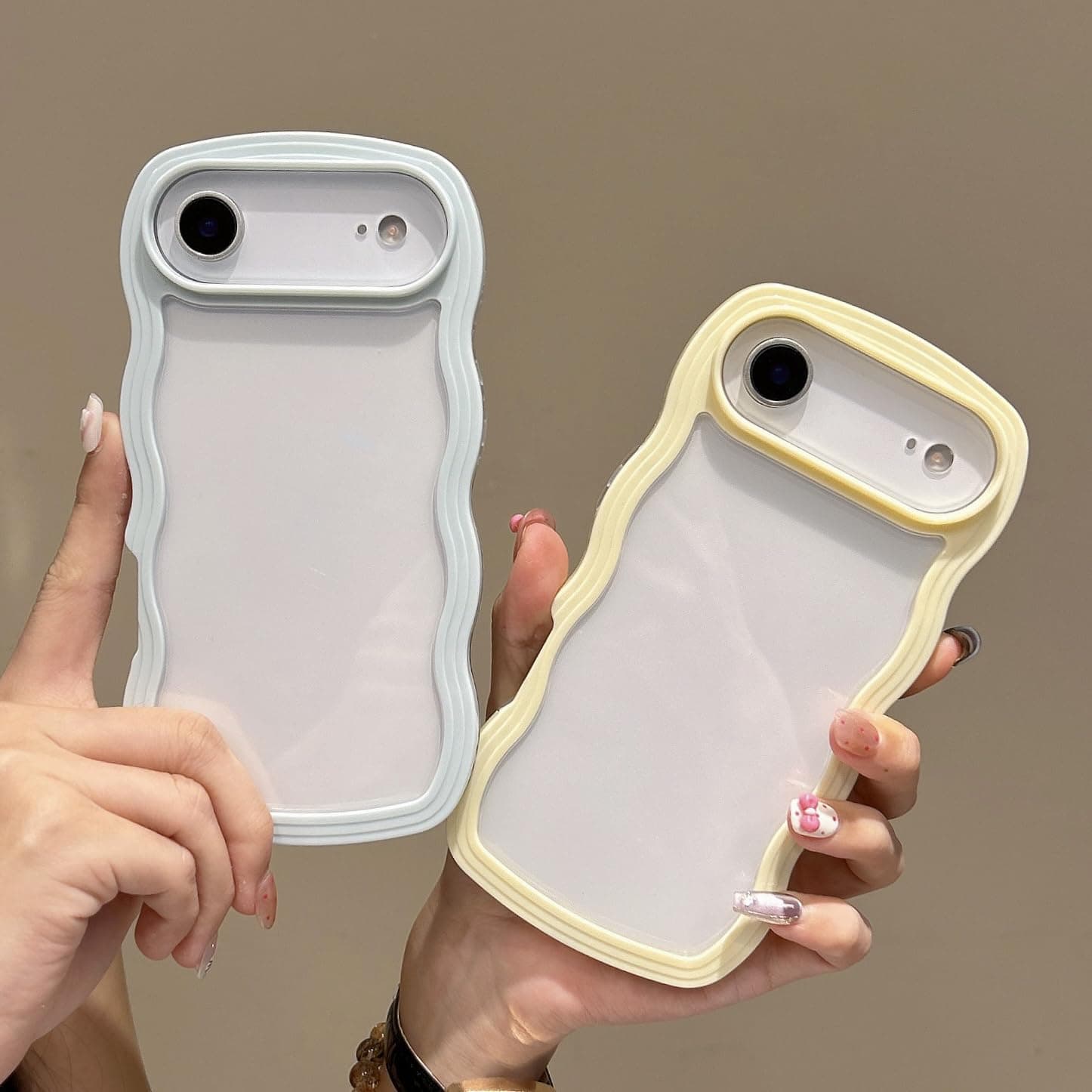 QLTYPRI Compatible with iPhone Air Case, Cute Curly Wave Frame Clear Case for Girls Women, Transparent Soft Silicone TPU Bumper Shockproof Protective Phone Cover for iPhone Air - Light Blue