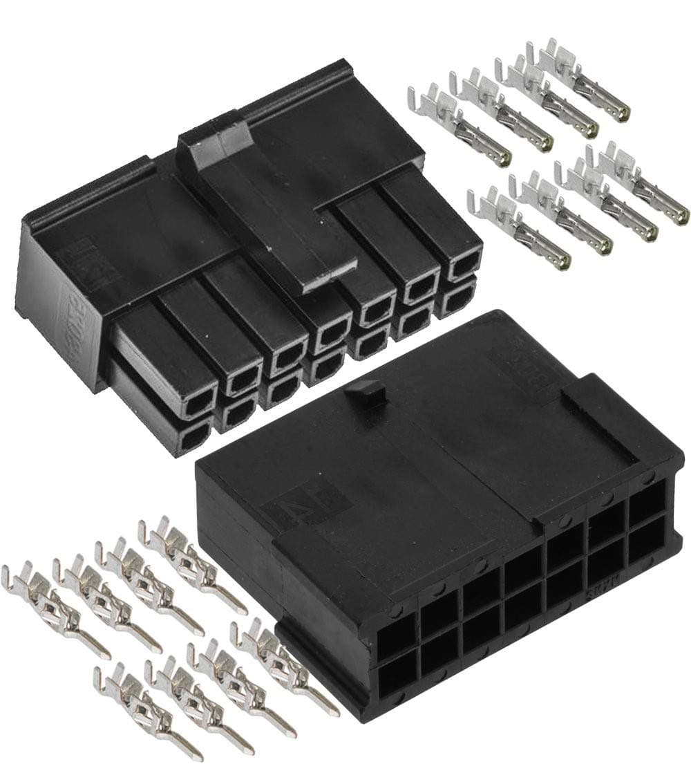 Molex Micro-Fit 3.0 Dual Row (14 Circuits) Male & Female Receptacle Plug, w/Terminal sockets, (Pack of 1 Complete Set)