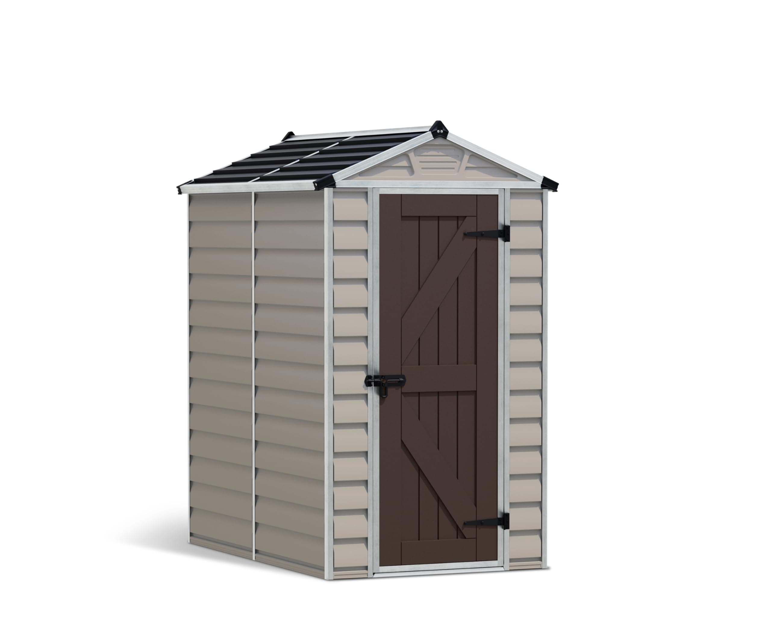 Palram - Canopia Skylight 6' x 4' Storage Shed Tan DIY Backyard Shed, Polycarbonate Panels, Aluminum Frame Outdoor Storage for Lawn Mower, Bike, Garden Tools