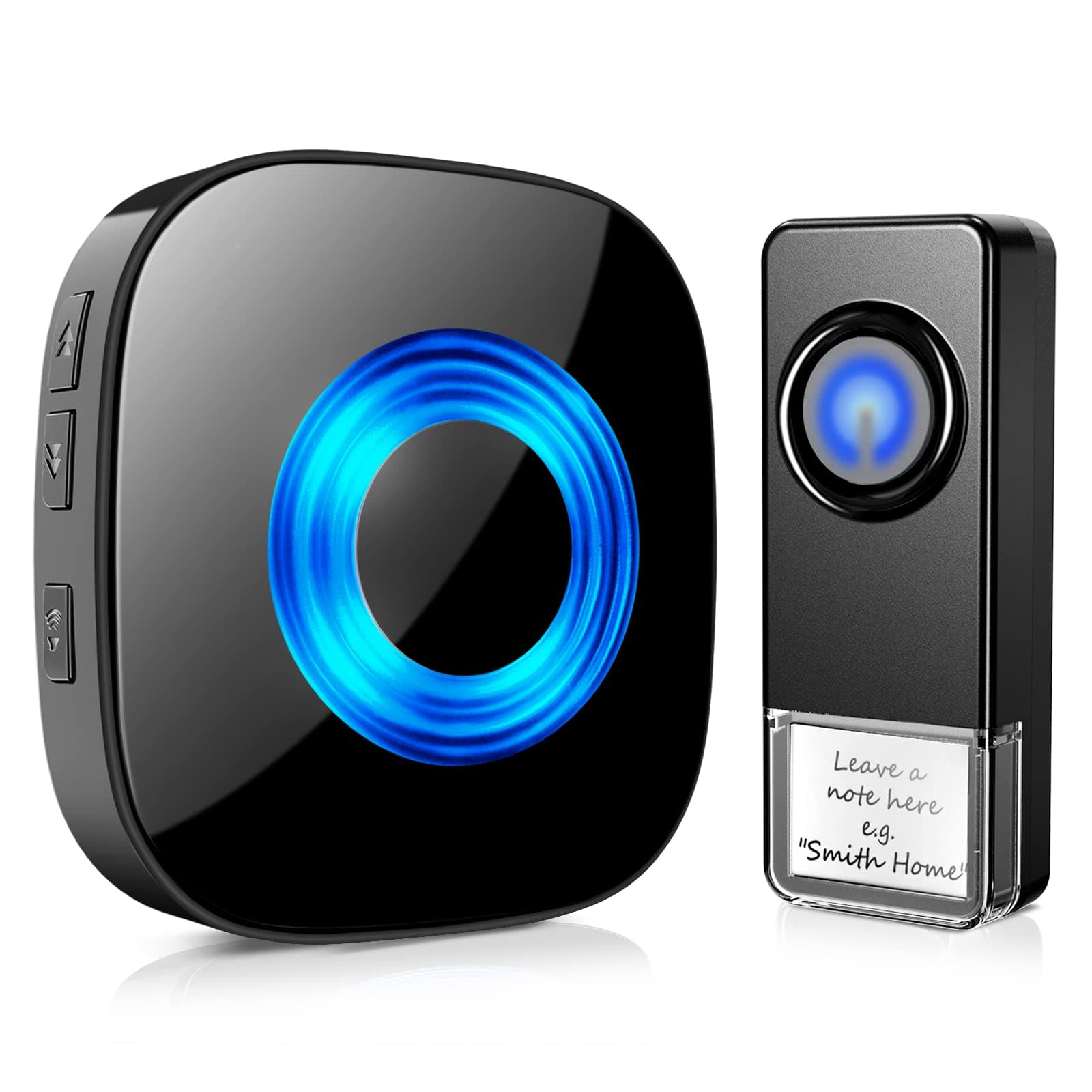 PHYSEN Wireless Technology Bell Waterproof for Home Use Over 400 m Range 58 Adjustable Melodies 5 Volume Levels T Alarm Kit with LED Strobe (1 Button + 1 Receiver)