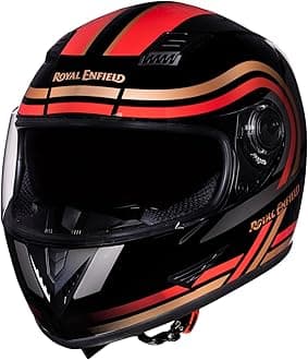 Royal Enfield Stunner Full Face Riding Helmet Gl.Black/Red D.Visor Xl-620Mm with Excellent Ventilation and Better Impact Protection