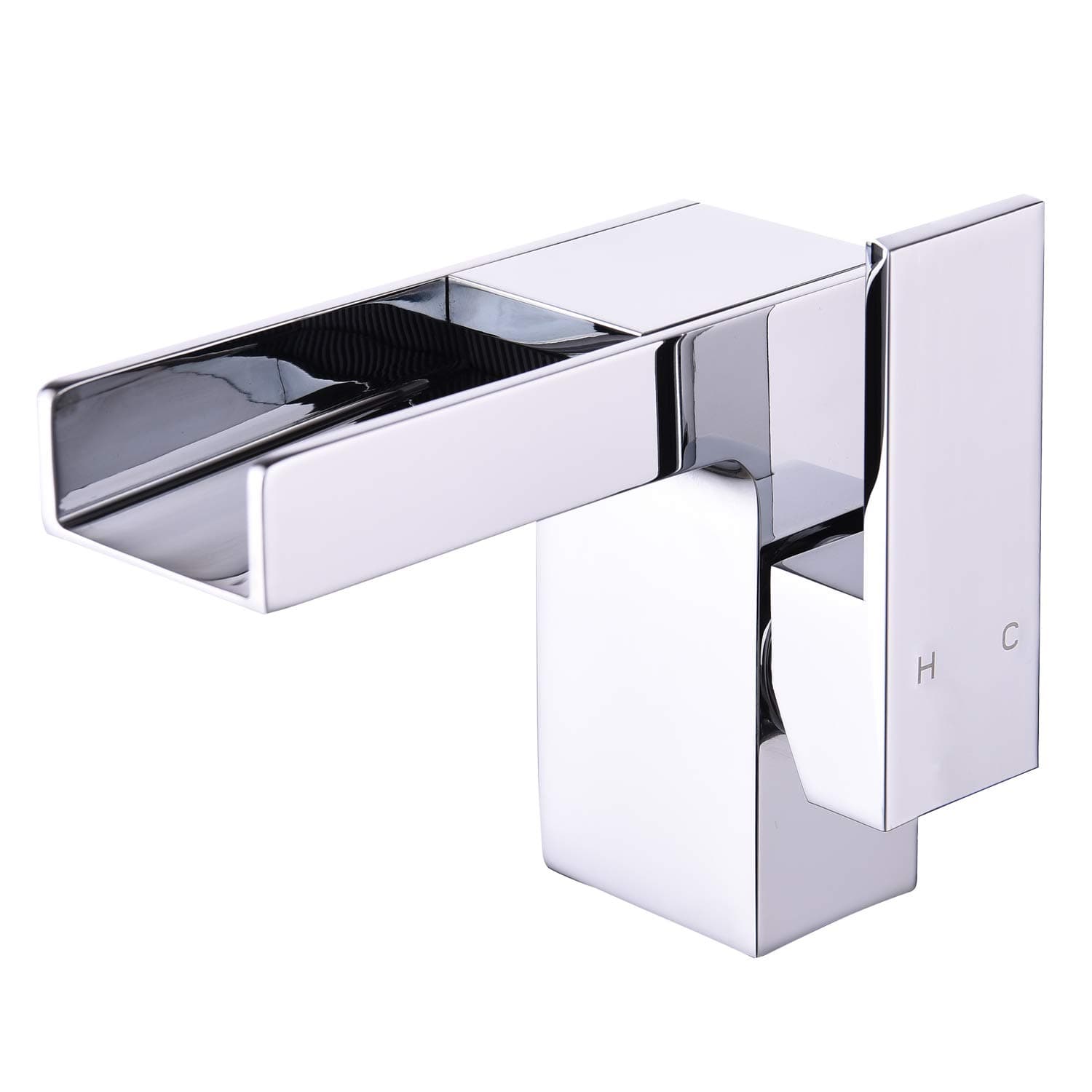 Bathroom Basin Sink Faucet Waterfall Widespread Single Handle Deck Mount Brass Lavatory Vessel Mixer Taps (Waterfall style2)