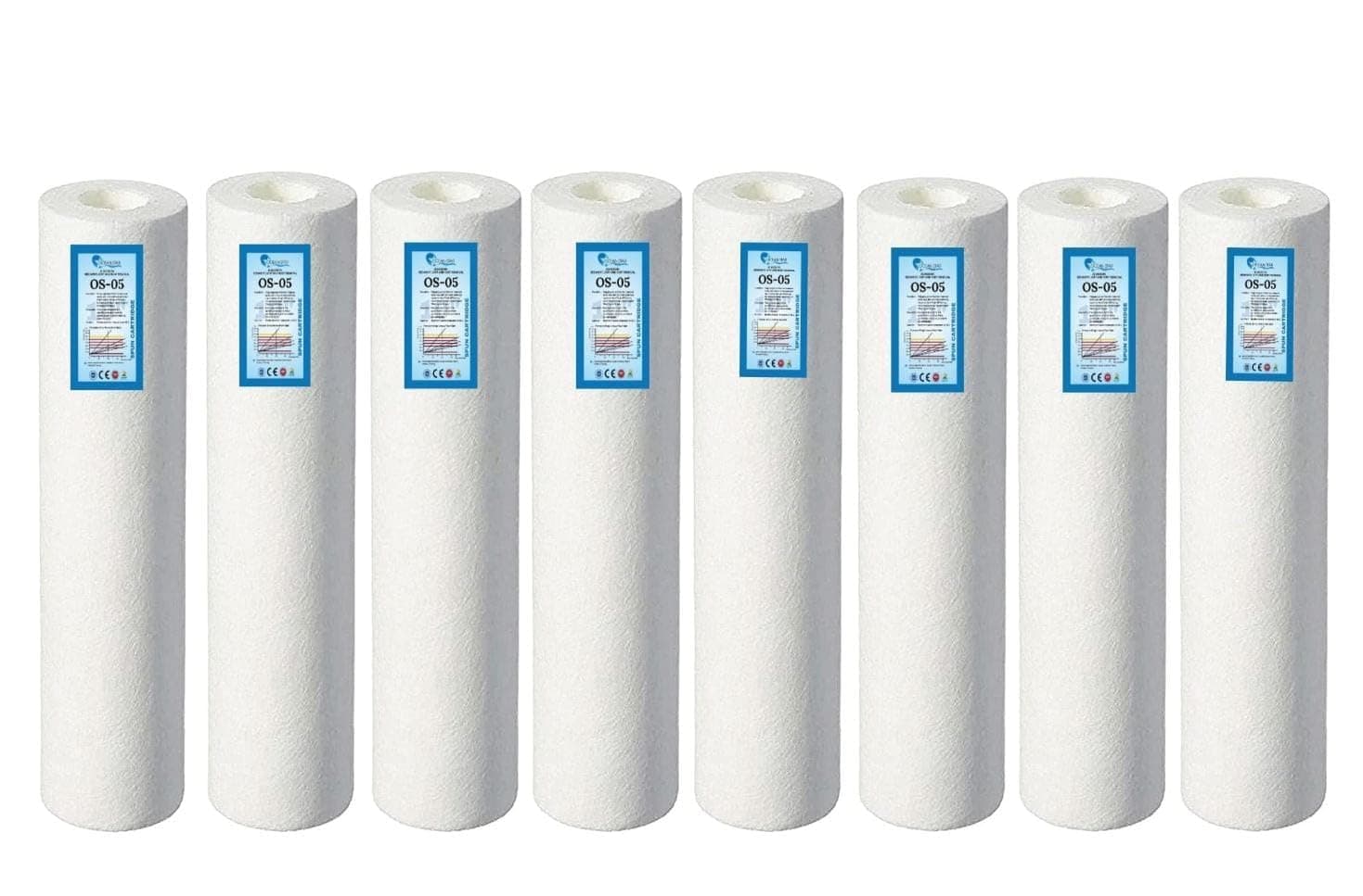 OCEAN STAR TECHNOLOGIES Filter Candle | Pp Spun Cartridge Pre Outer 5 Micron 10 For All Type Ro Water Purifier In 9 Ltr To 25 Pcs (10 Inch) Pack Of (8)