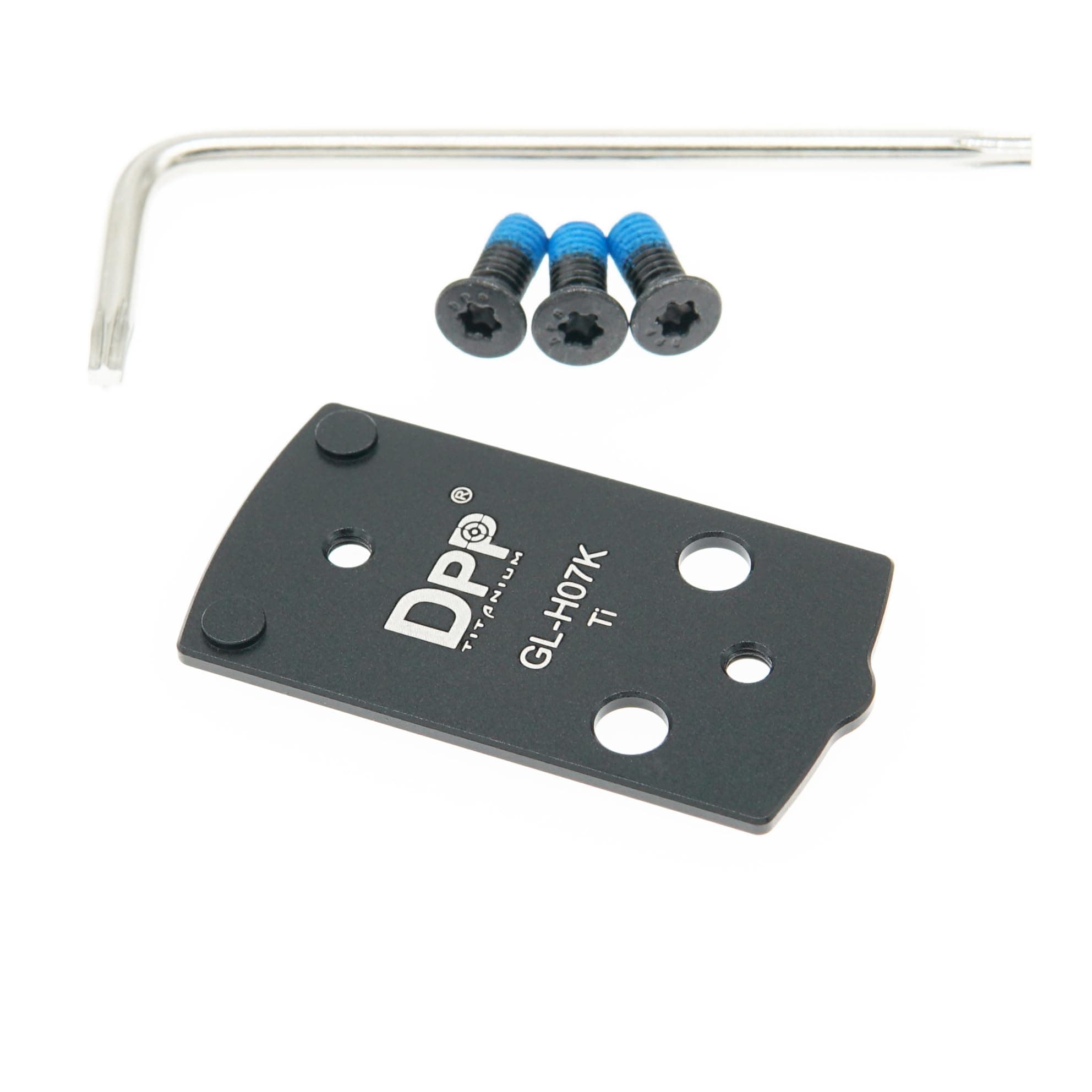 DPP Titanium Adapter Plate for Glock 43X/48 MOS Hellcat OSP with M4 Thread Holes and Holosun 407k/507k - GL-H07KA