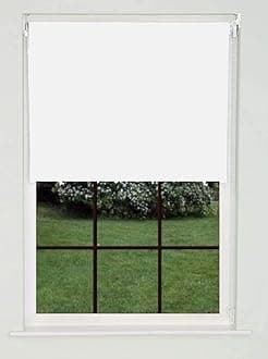 Roller blinds Thermal Blackout Roller blind - Trimmable UV Protection Child Safe Home Office Window Blinds Easy Fit Room Darkening shades White Blind 150cm wide x 210cm drop