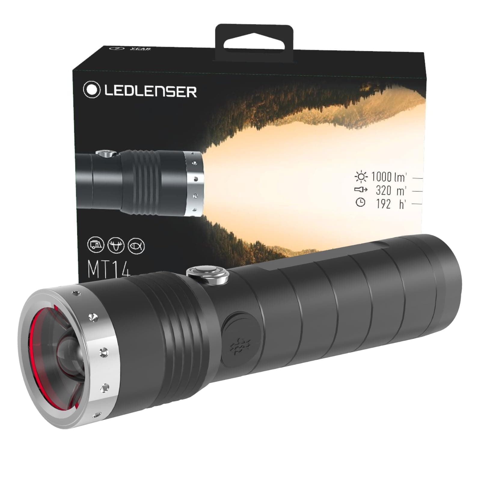 Ledllenser MT14 Aluminum Rechargeable LED Flashlight (Black), Regular