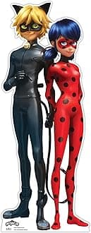 Star Cutouts SC4224 Ladybug and Cat Noir Star Mini Cardboard Cut Out, Small