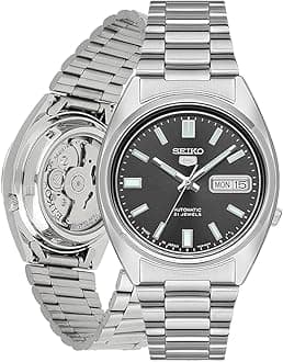 Automatic Watch for Men 5-7S Collection - with Day/Date Calendar, Luminous Hands, Stainless Steel Case & Bracelet