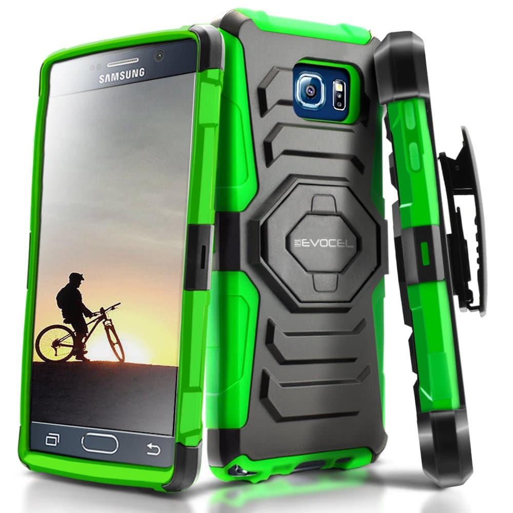 Galaxy Note 5 Case, Evocel [New Generation Series] Belt Clip Holster, Kickstand, & Dual Layer for Samsung Galaxy Note 5, Green (EVO-SAMNOTE5-XX12)