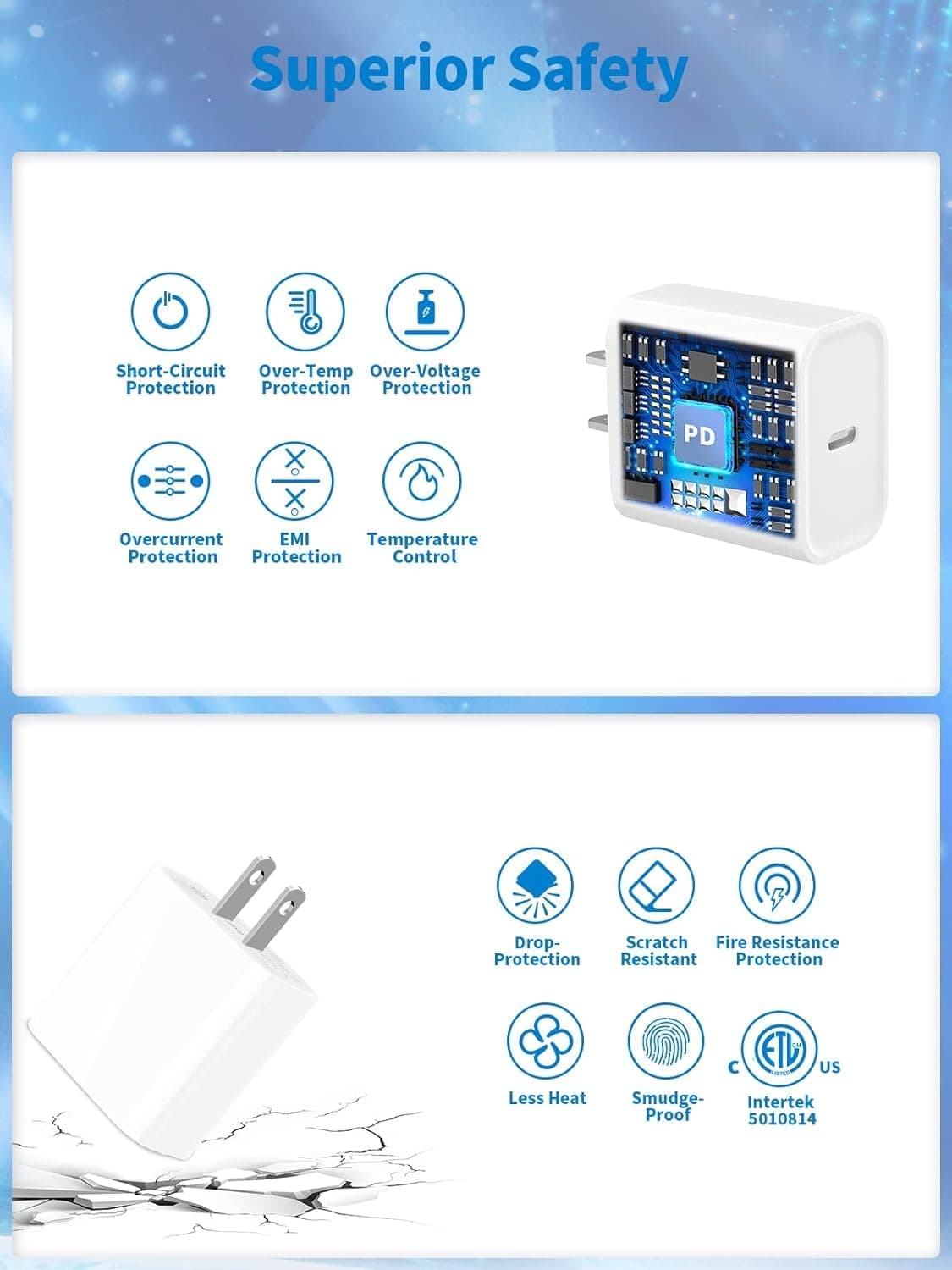iPhone 16 15 Charger Fast Charging 2-Pack 20W PD USB C Wall Charger with2 Pack 6FT USB-C to USBC Cable for iPhone 16/16 Plus/16e/16 Pro Max/15 Pro Max/15 Plus/15 Pro/15, iPad, AirPods 4,Galaxy