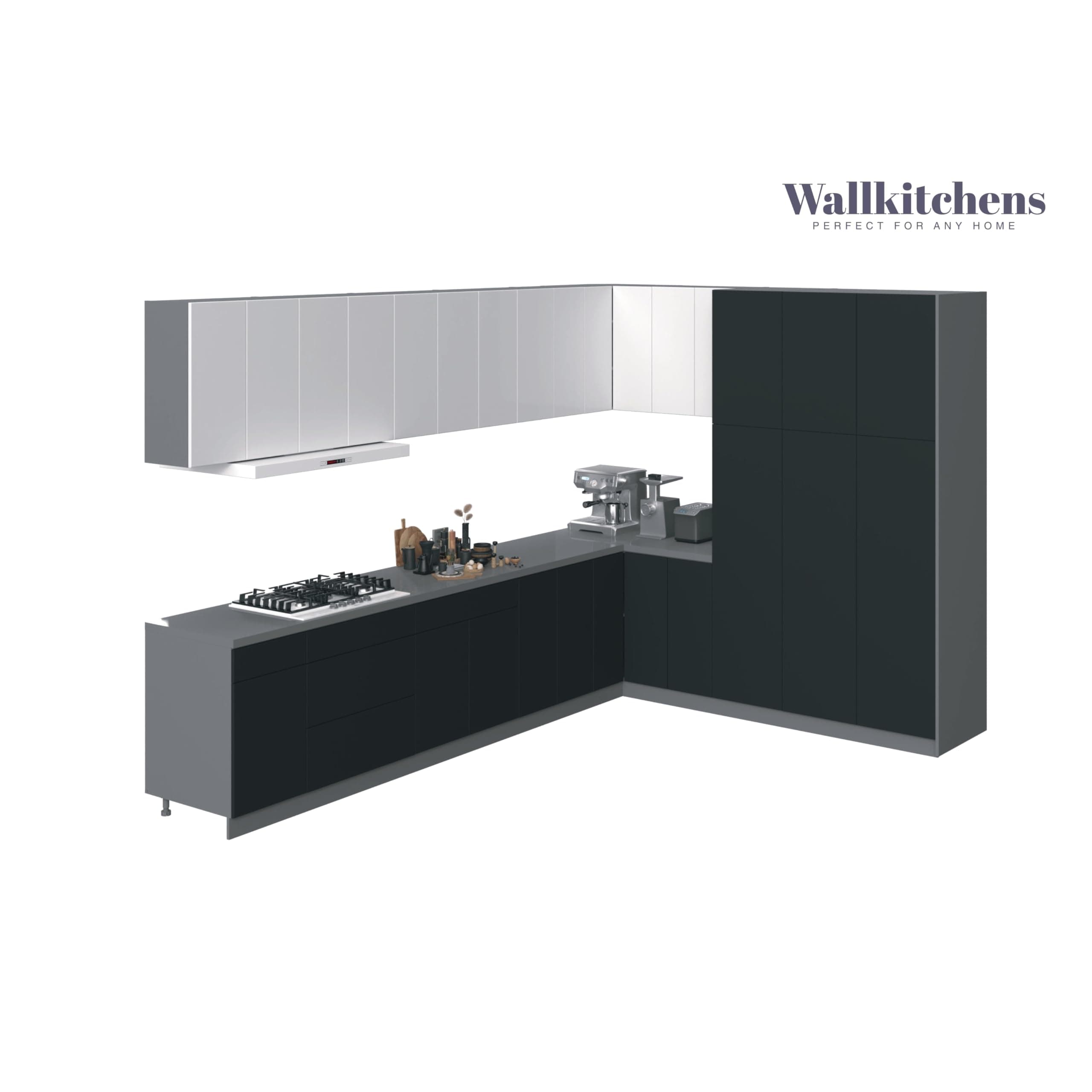 Kitchen Timeless Collection Black & White Gloss Color Base Size 12Ft Wide