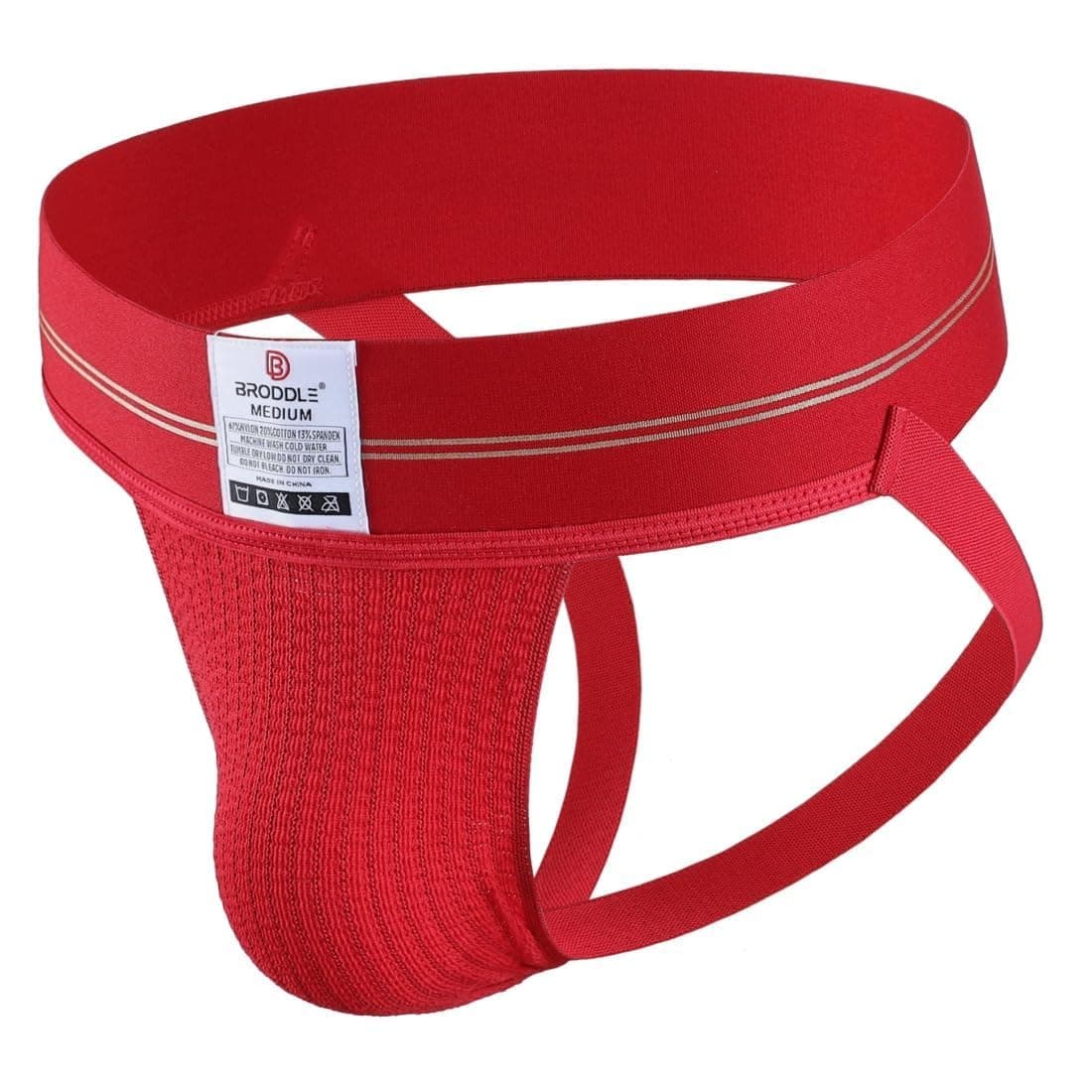 BRODDLE Men's Jockstrap Stretchy Nylon Mesh Pouch Performance Workout Athletic Supporters for Men