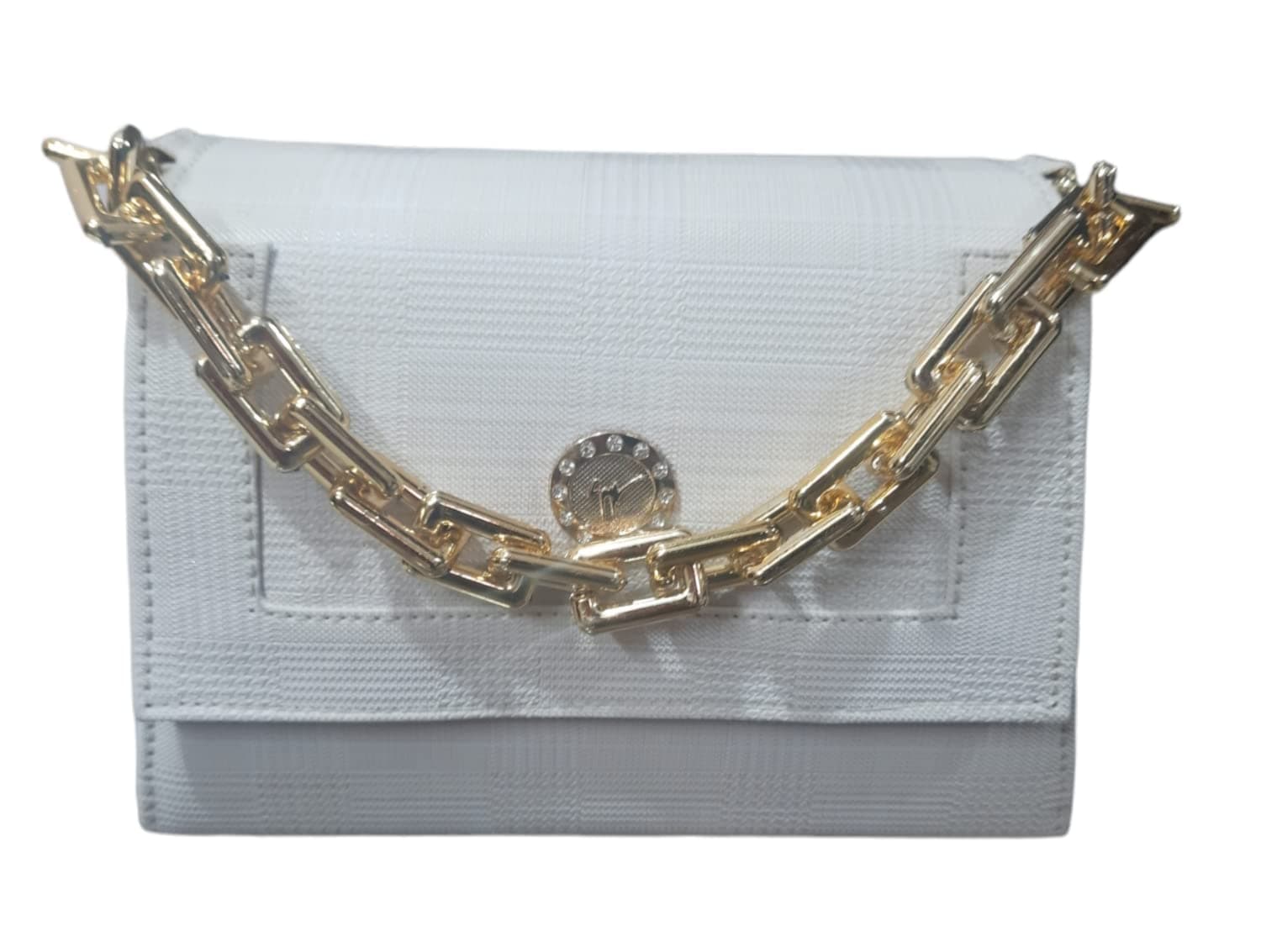 White Puch lock hand bag women