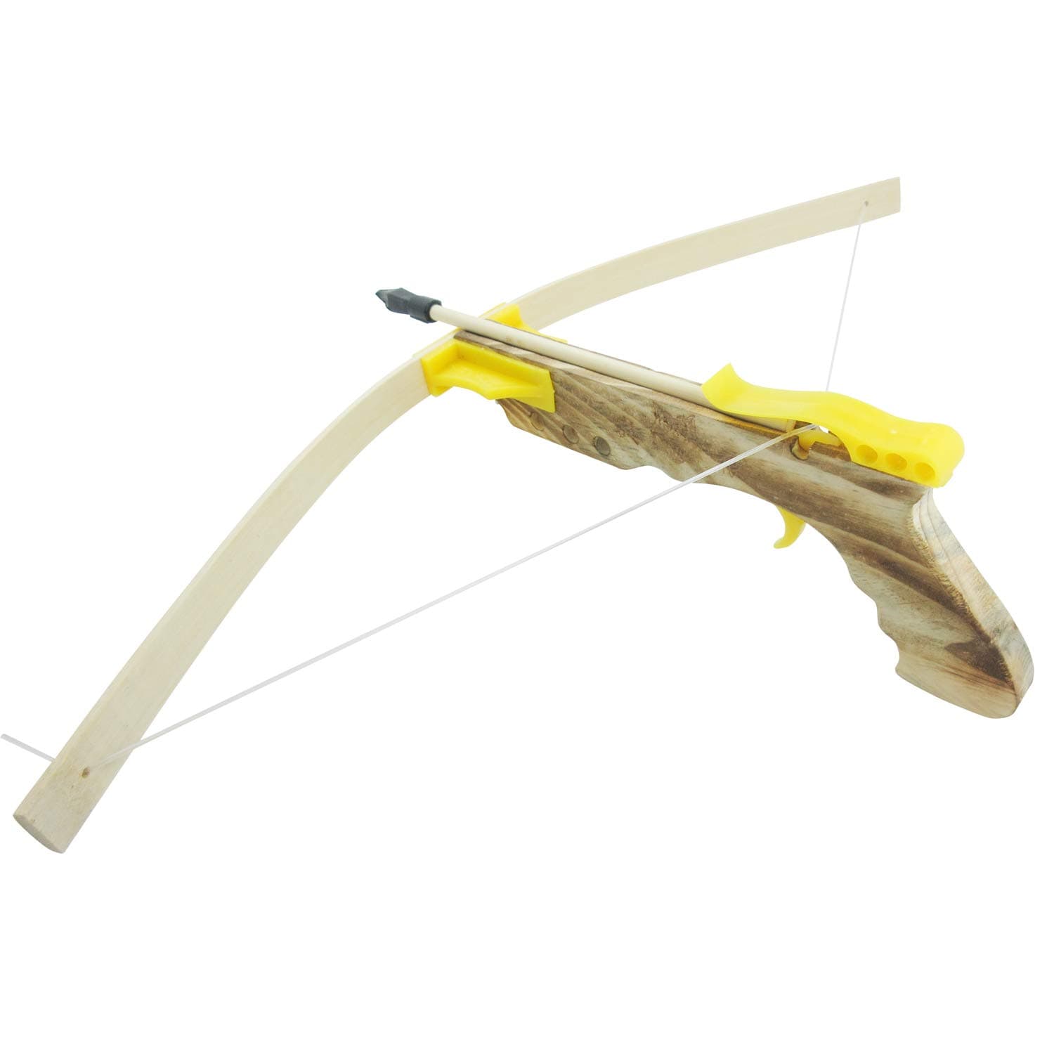 Xelue FF Fun Portable Safe Solid Wooden Cross-Bow Archery Bow Set with 3 Soft Arrows for Hunting Training Toy Cosplay Outdoor Indoor Shooting Game or Vintage Ornament