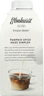 Elmhurst 1925 Pumpkin Spice Oat Creamer, Plant-Based, Dairy-Free, Vegan, 16 Fluid Ounce (Pack of 6)