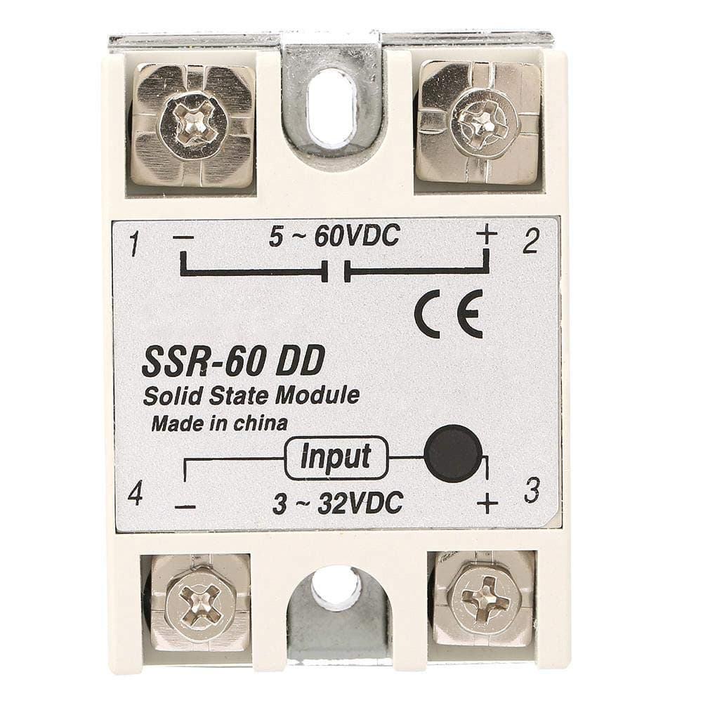 Hilitand Solid State Relay, SSR-60DD, 60A 3-32VDC to 5-110VDC, Automatic, Relay, Mount, Screw Connector, Normally Open